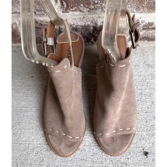 Frye Co Suede Donna Slingback Sandals Sz 9M Ash Suede Leather Heels Peep… - Picture 4 of 12